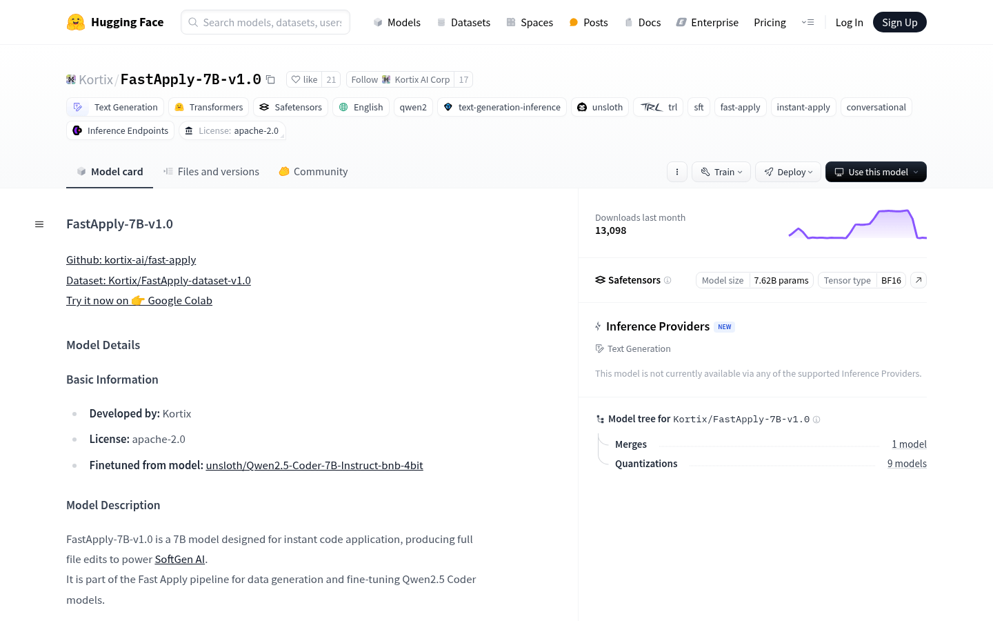 Fastapply 7B V1.0