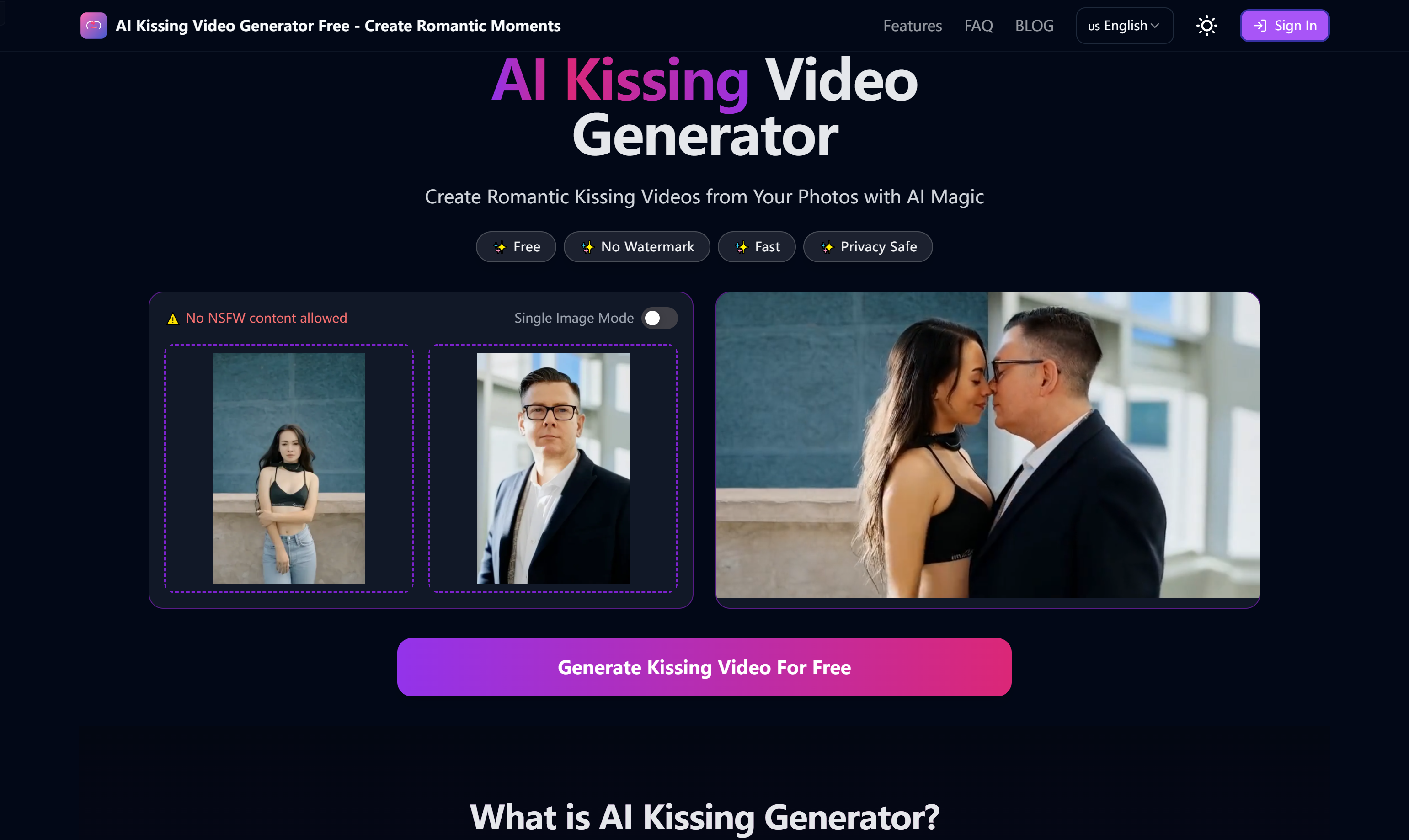 AI Kissing Video Generator Free