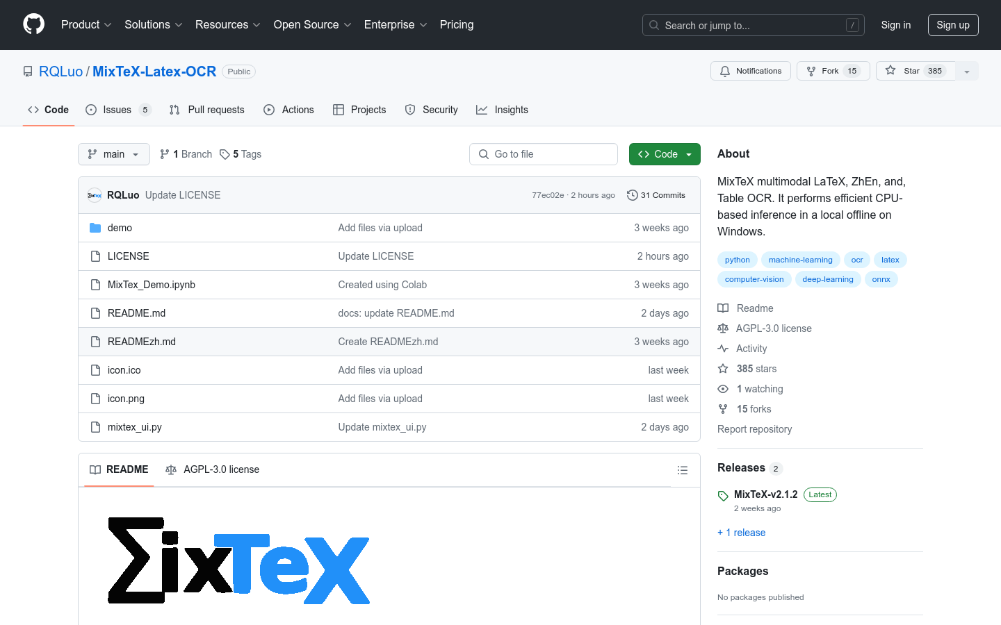 Mixtex Latex OCR