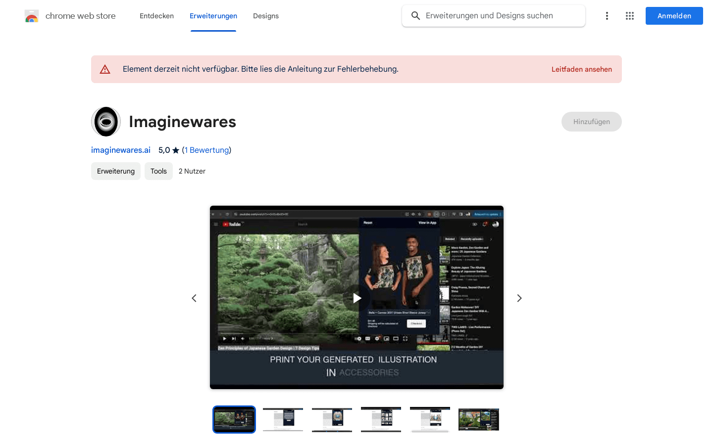 Imaginewares Chrome Extension