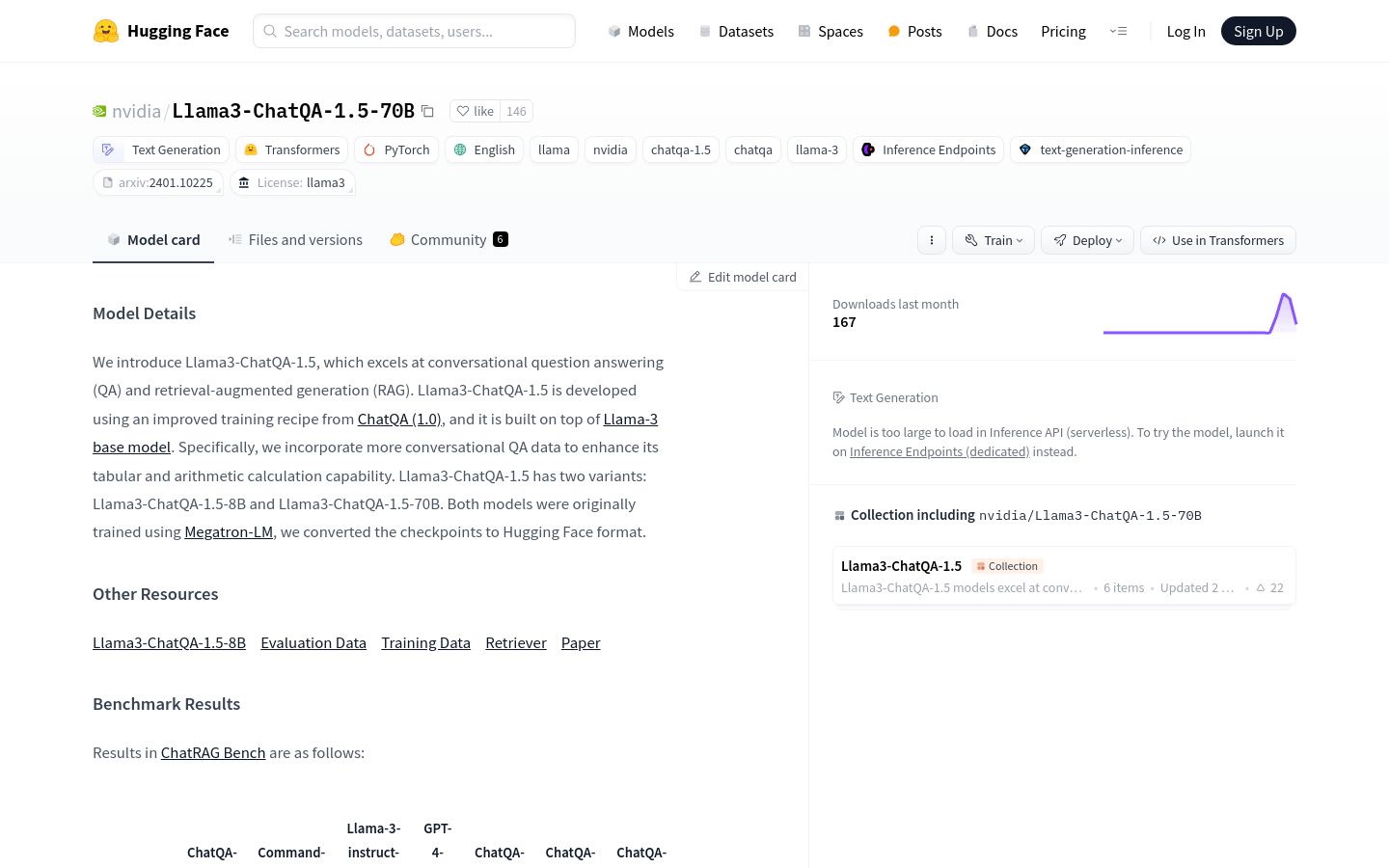 Llama3 ChatQA 1.5 70B