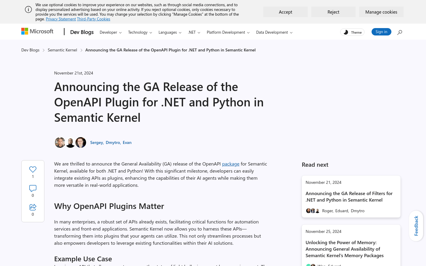 Semantic Kernel OpenAPI Plugin