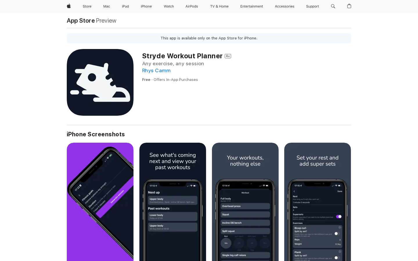Stryde Workout Planner