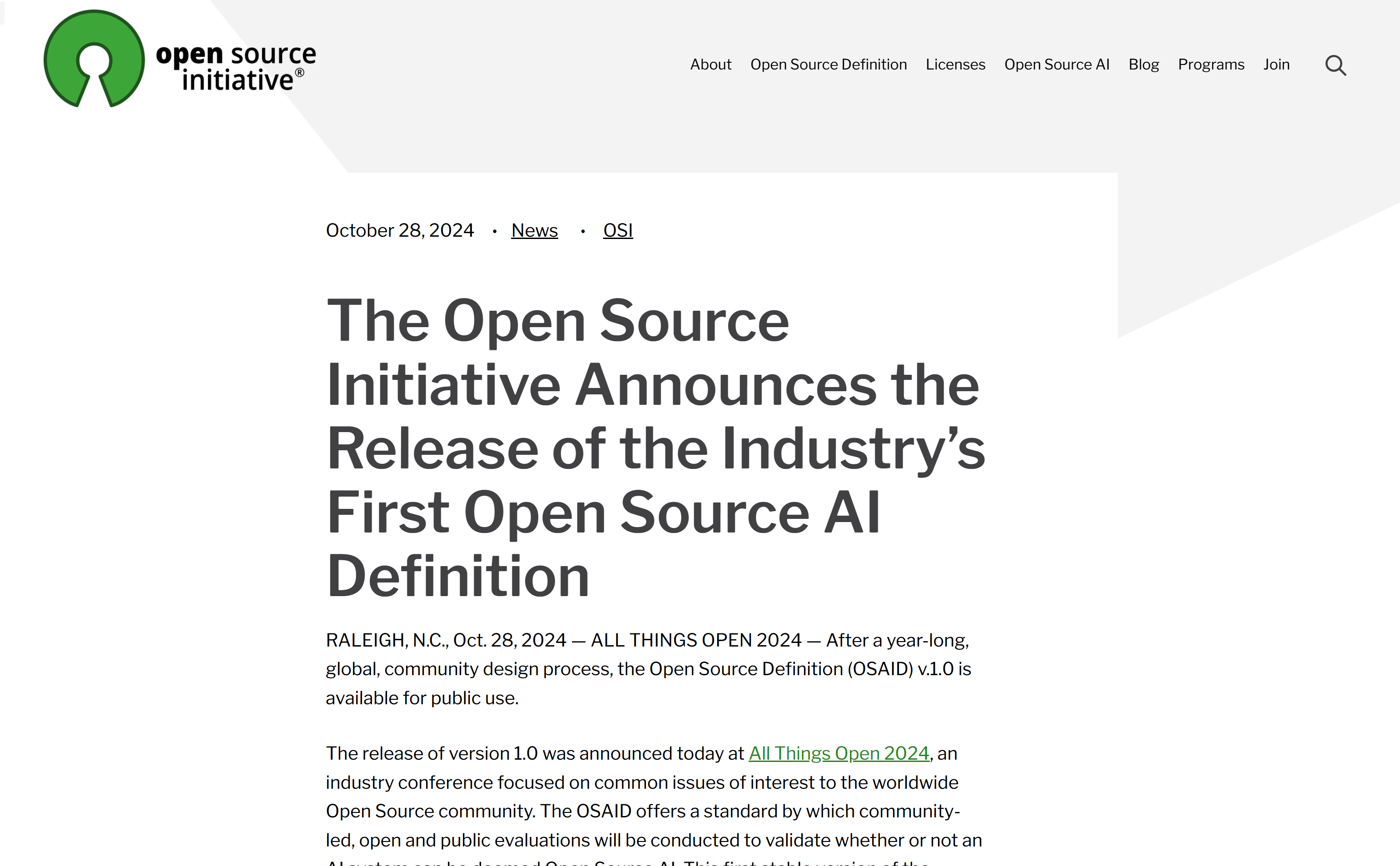 Open Source AI Definition