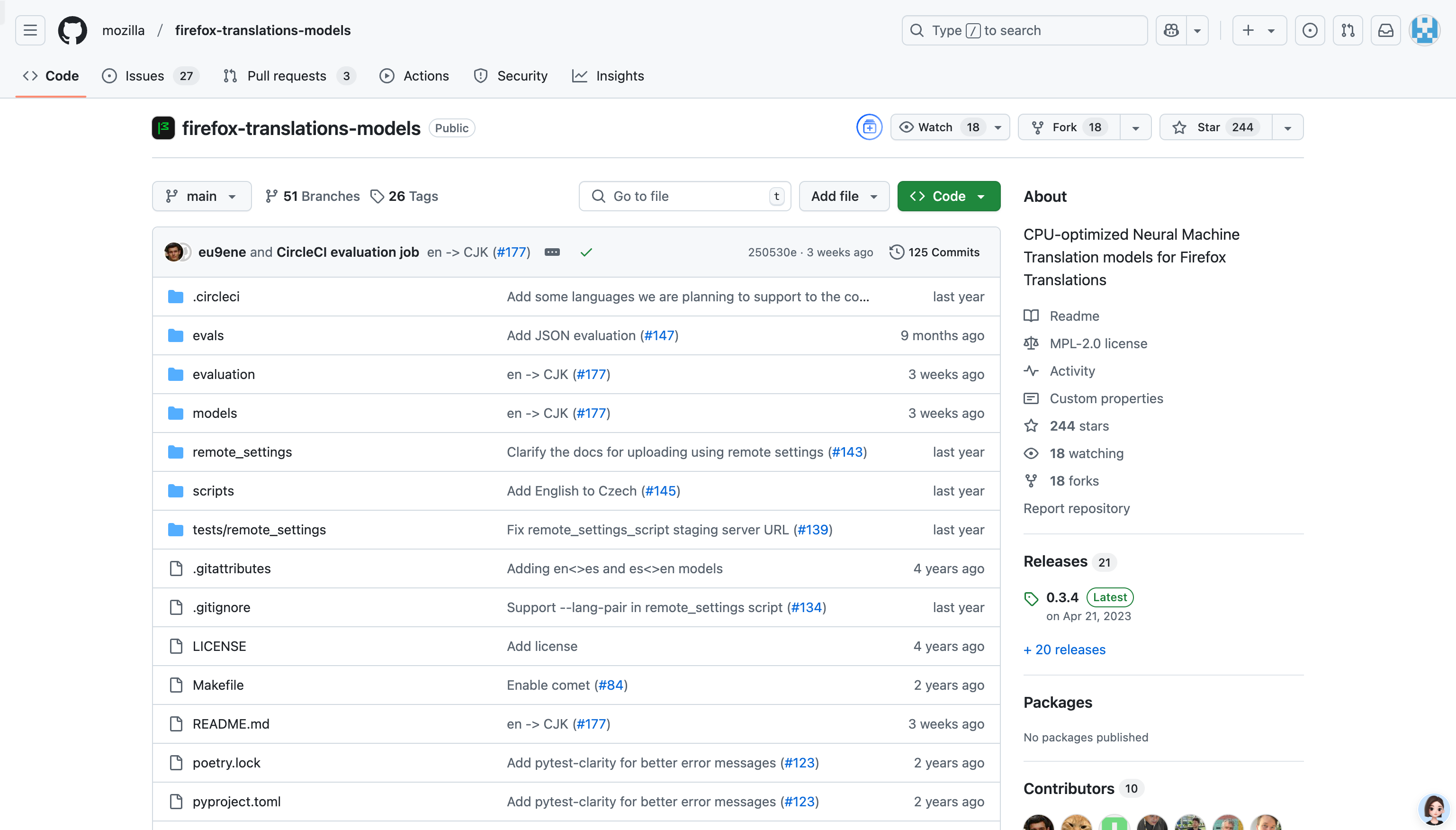 Firefox Translations Models