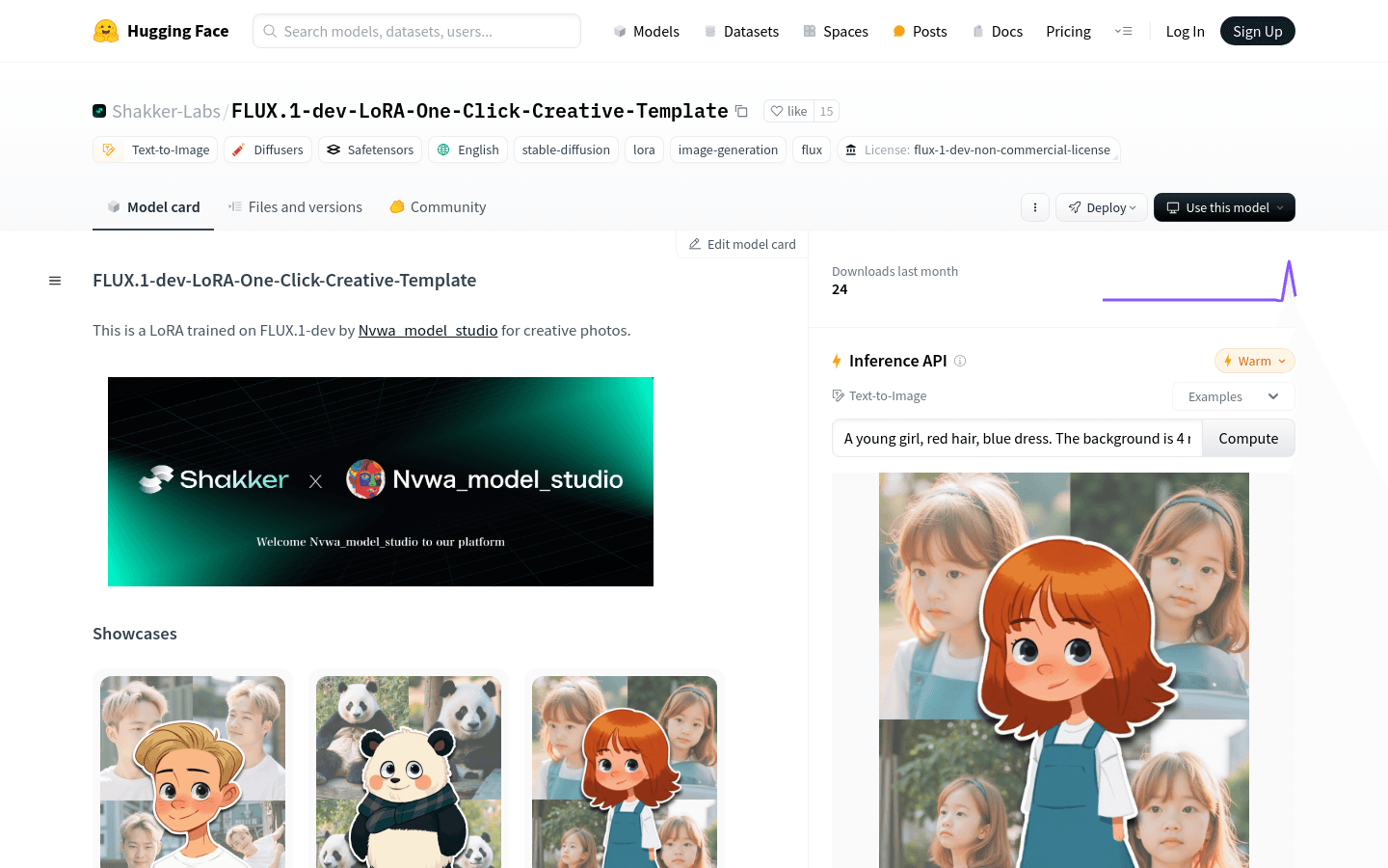 FLUX.1 Dev LoRA One Click Creative Template