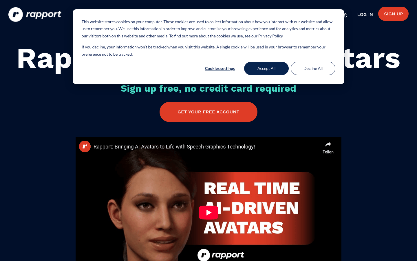 Rapport AI Driven Avatars