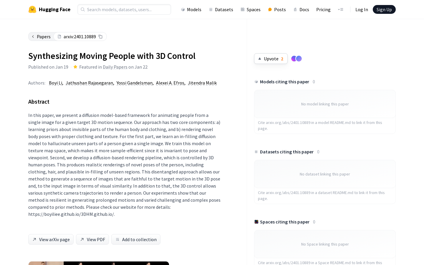 Synthesizing Moving People With 3D Control