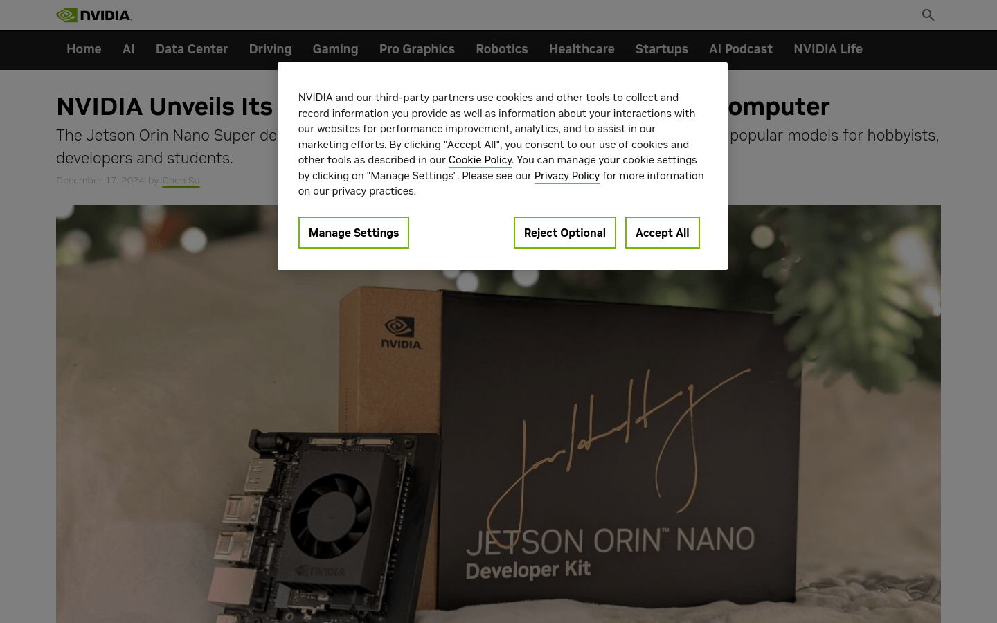 NVIDIA Jetson Orin Nano Super Developer Kit
