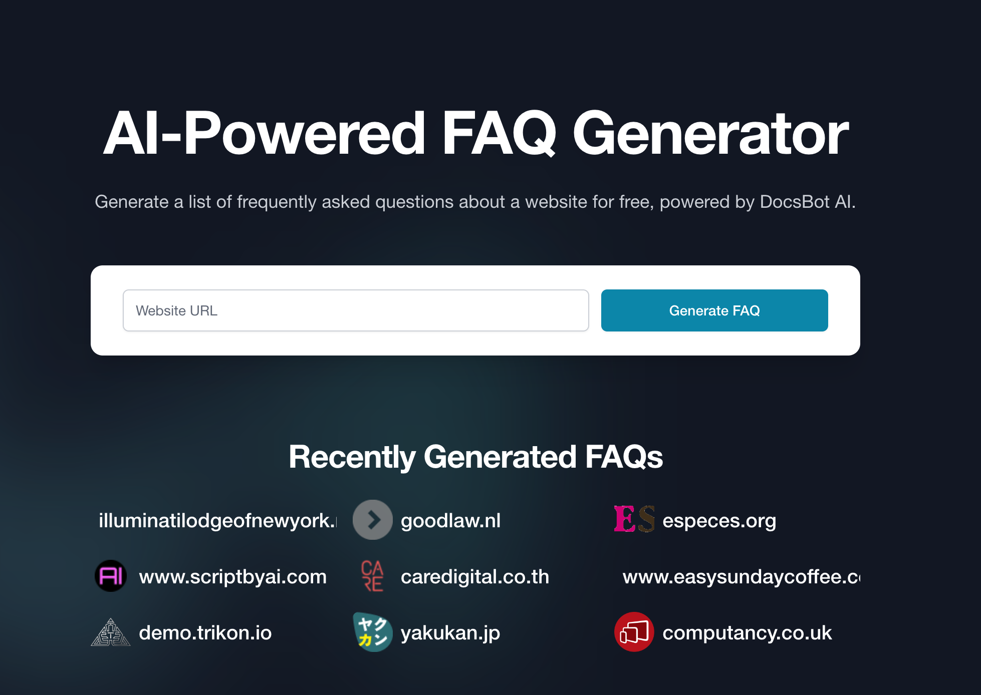 AI Powered FAQ Generator