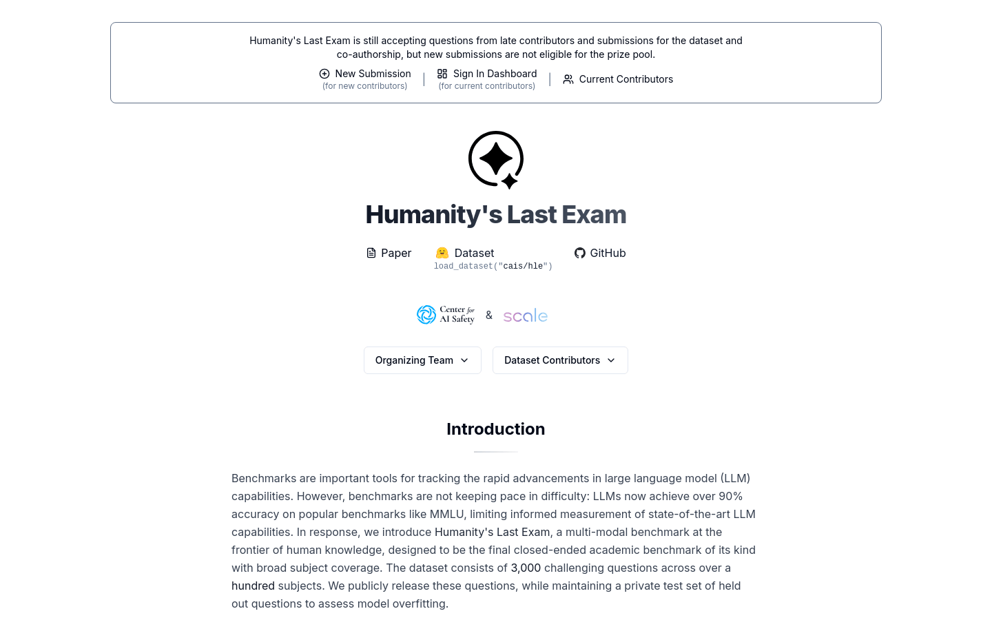 Humanity's Last Exam
