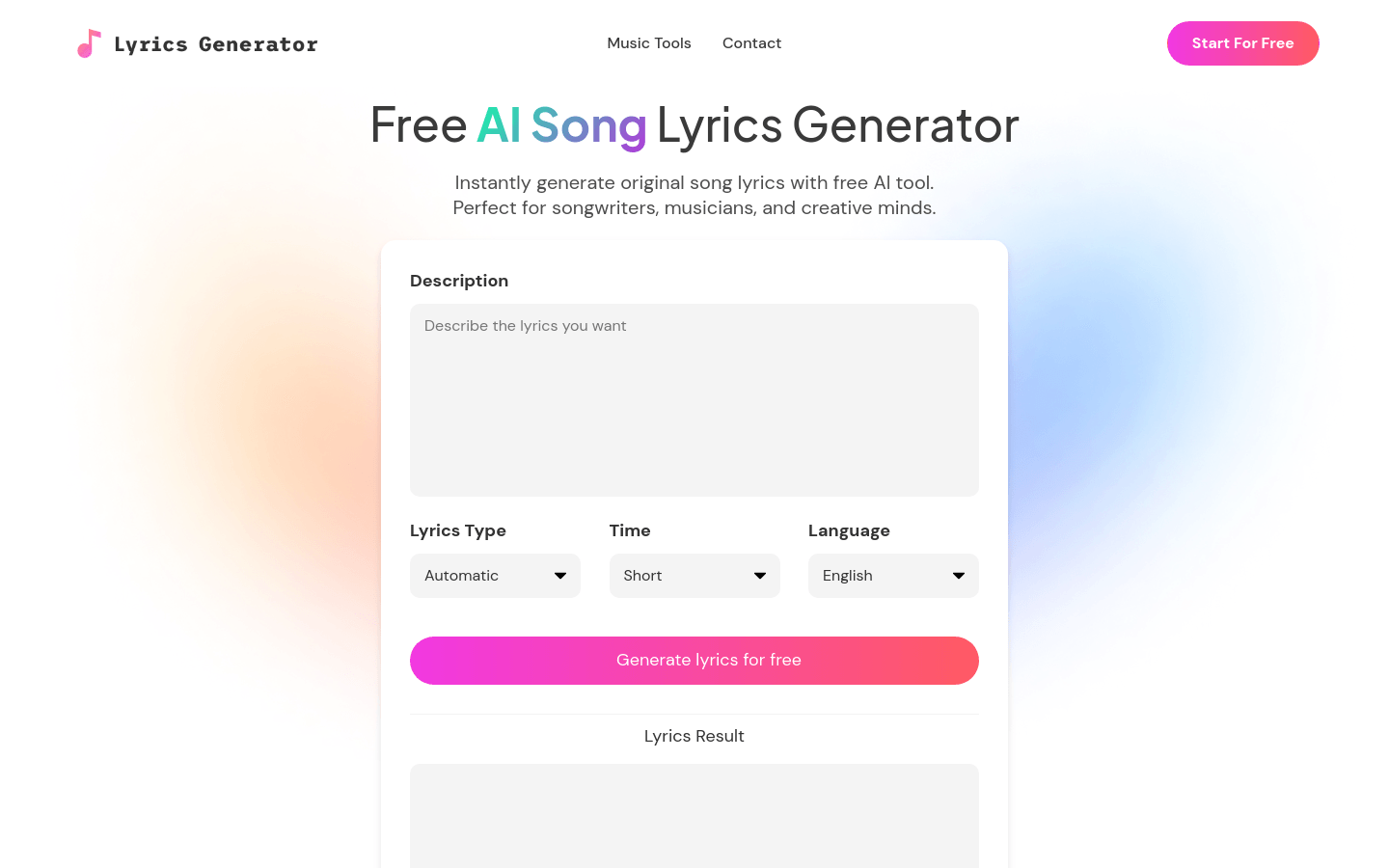 AI Lyrics Generator