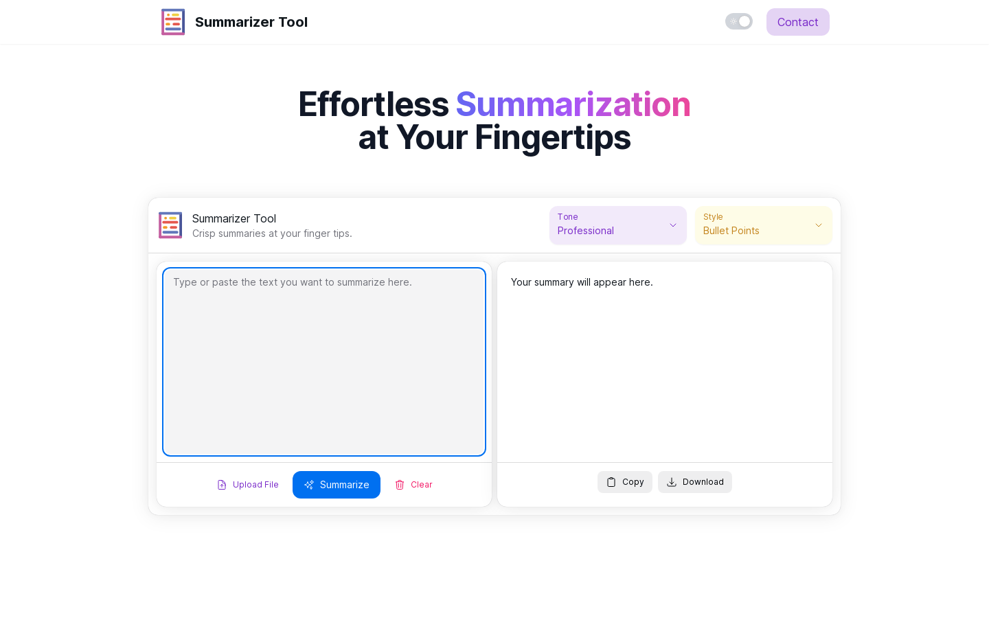 Summarizer Tool