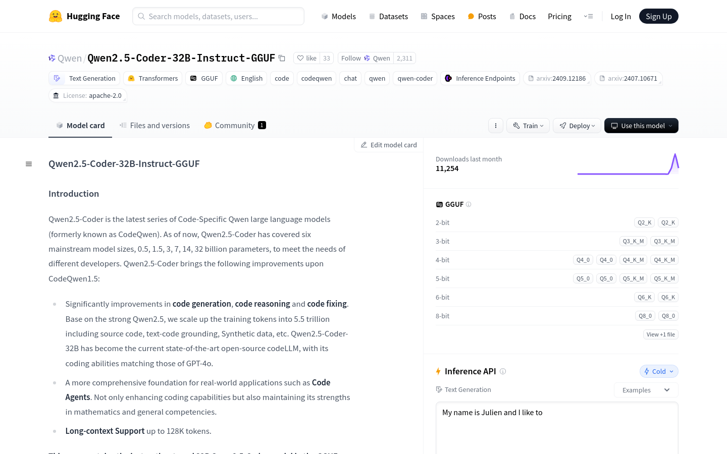Qwen2.5 Coder 32B Instruct GGUF