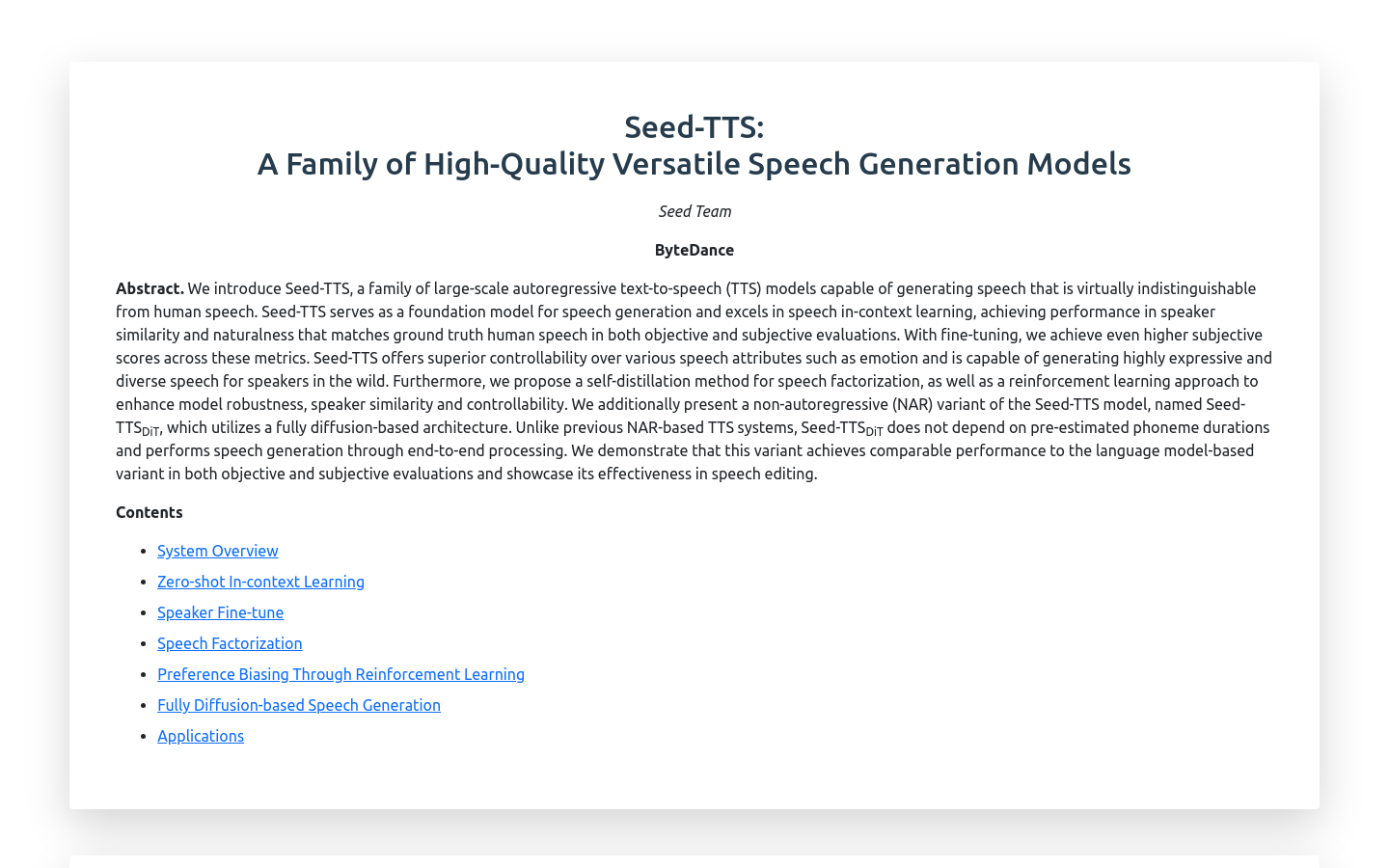 Seed TTS