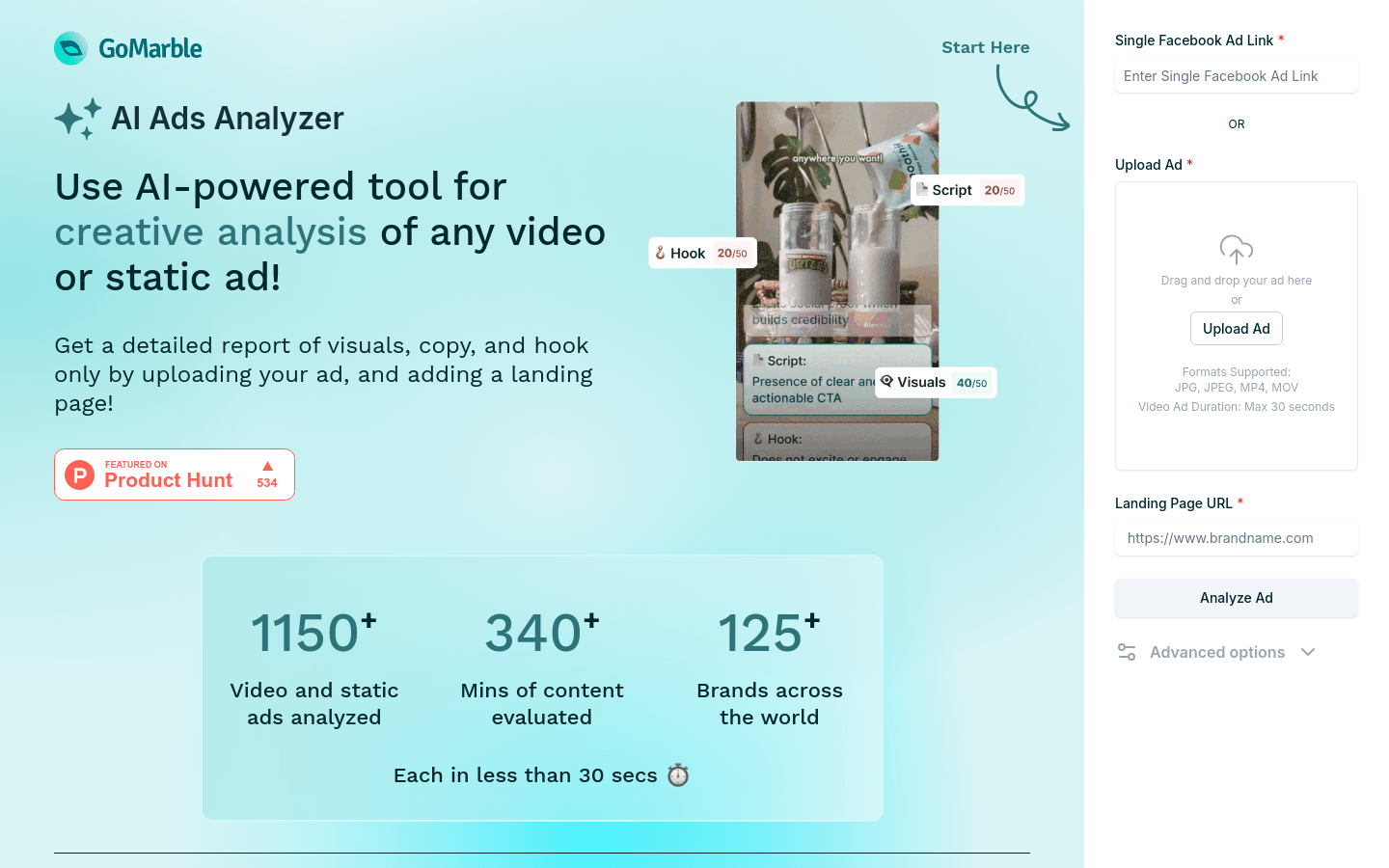 AI Ads Analyzer By GoMarble