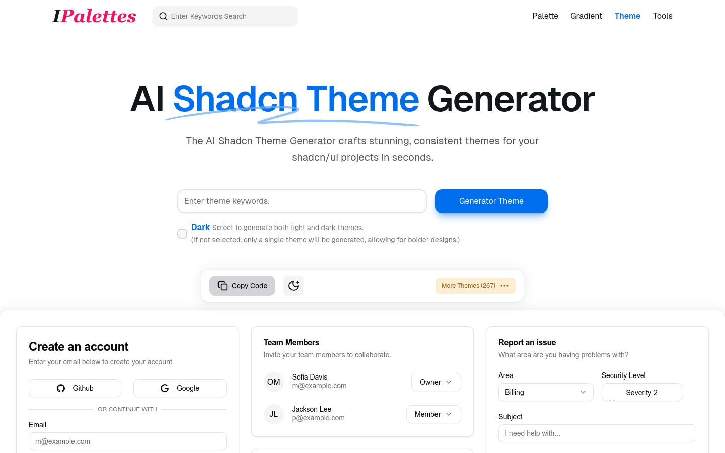 AI Generator Shadcn Theme