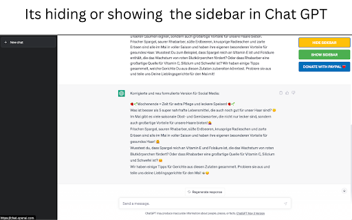 Hide Sidebar Chat GPT