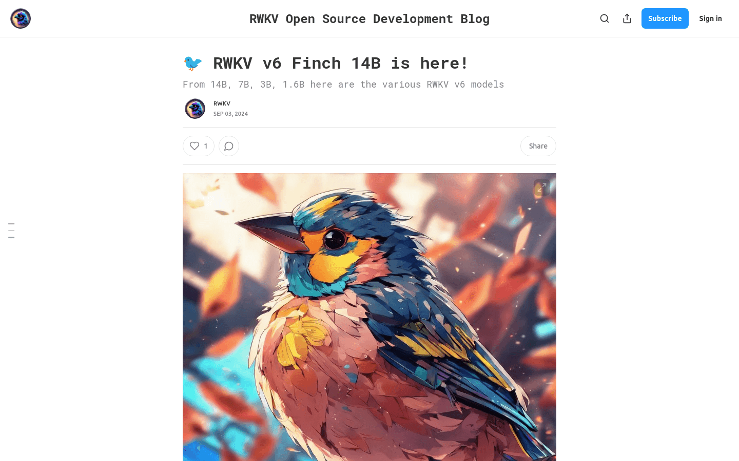 RWKV V6 Finch 14B