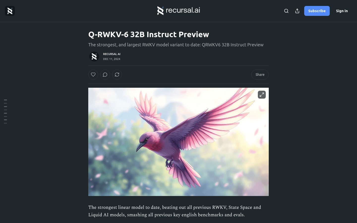 Q RWKV 6 32B Instruct Preview