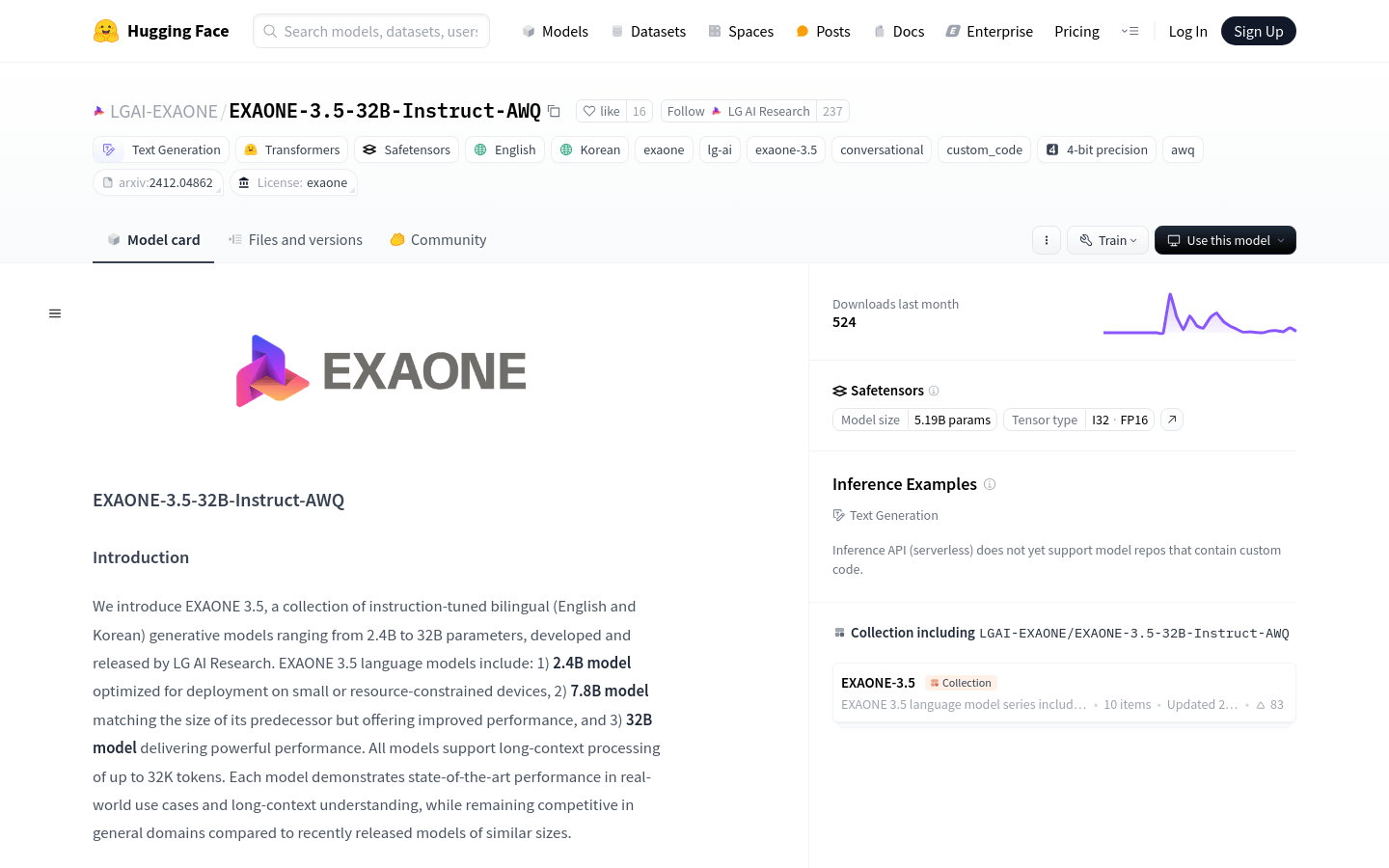 EXAONE 3.5 32B Instruct AWQ