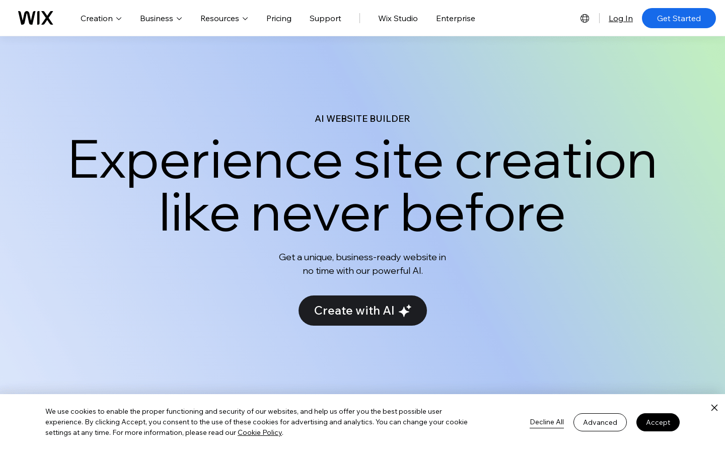 Wix AI 网站构建器