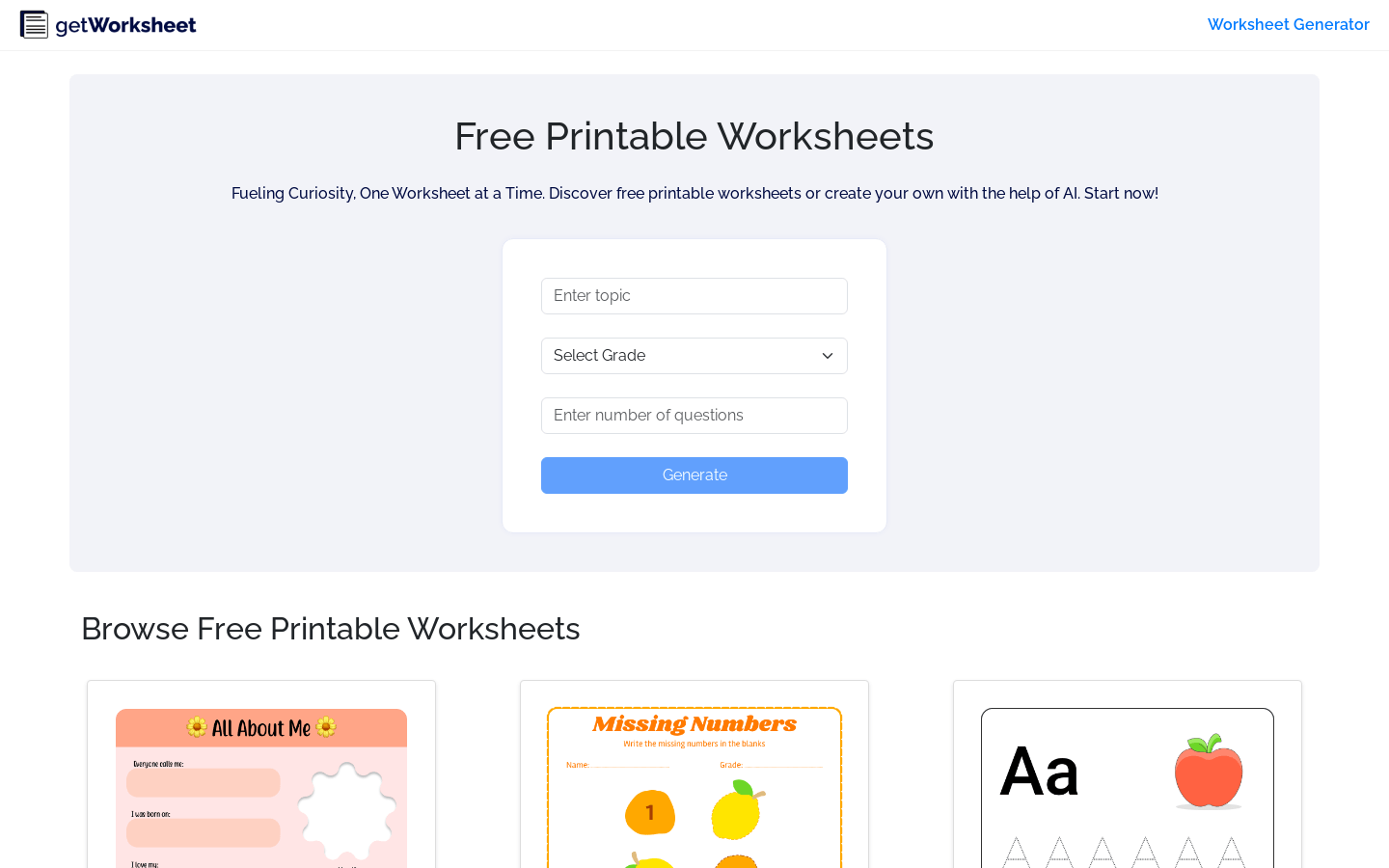 Get Work Sheets
