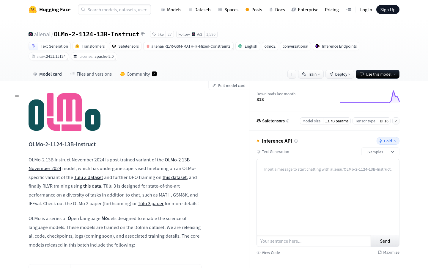 Olmo 2 1124 13B Instruct