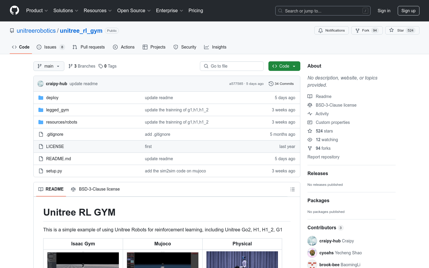 Unitree RL GYM