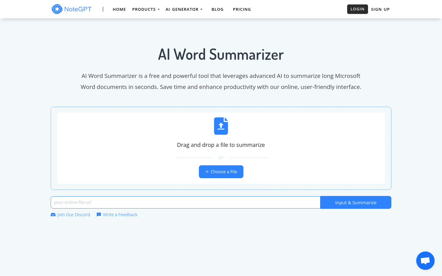 AI Word Summarizer