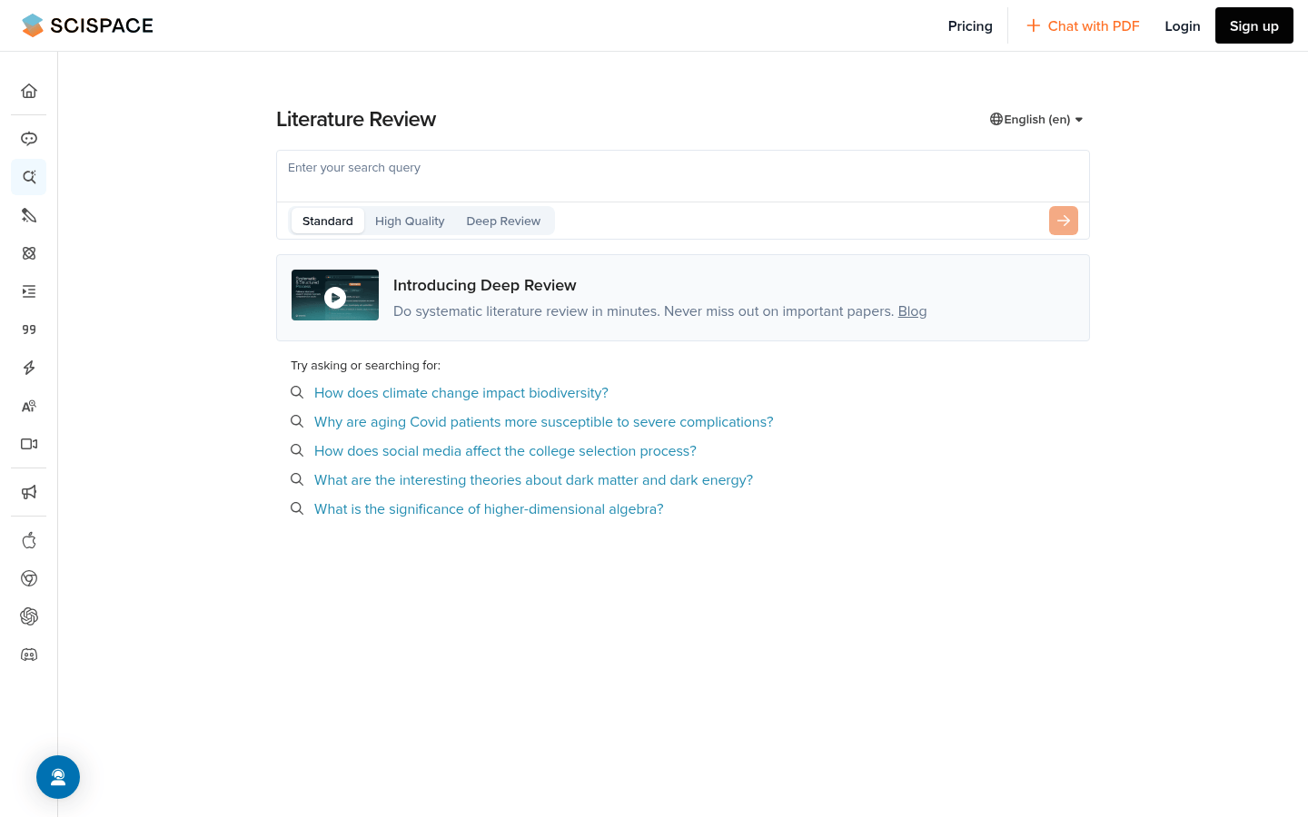 Deep Review By SciSpace