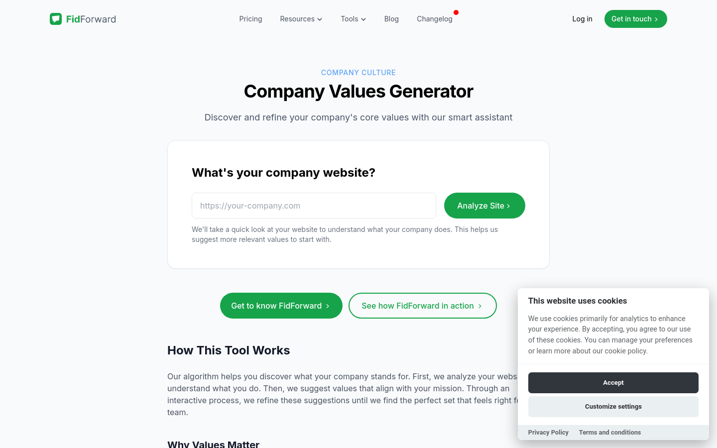 Company Values Generator