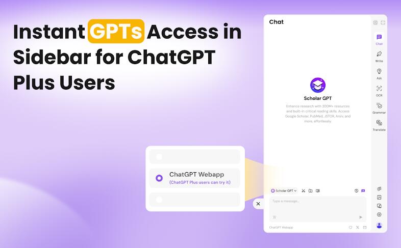 Sider: ChatGPT Sidebar + GPTs & GPT 4 Turbo