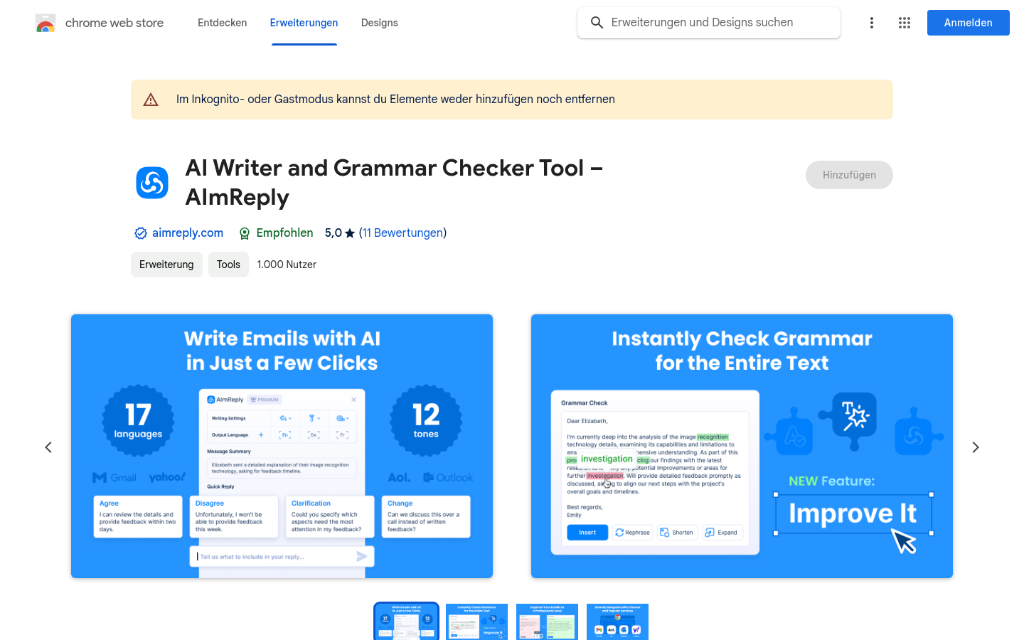 AI Writer And Grammar Checker Tool – AImReply