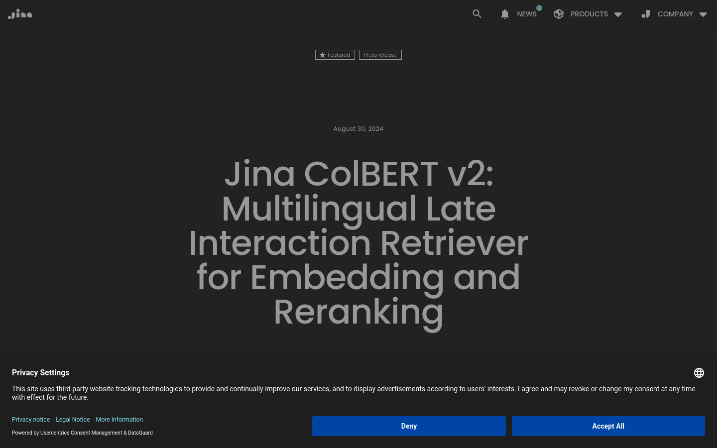 Jina ColBERT V2