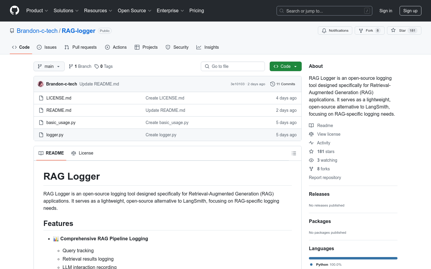 RAG Logger
