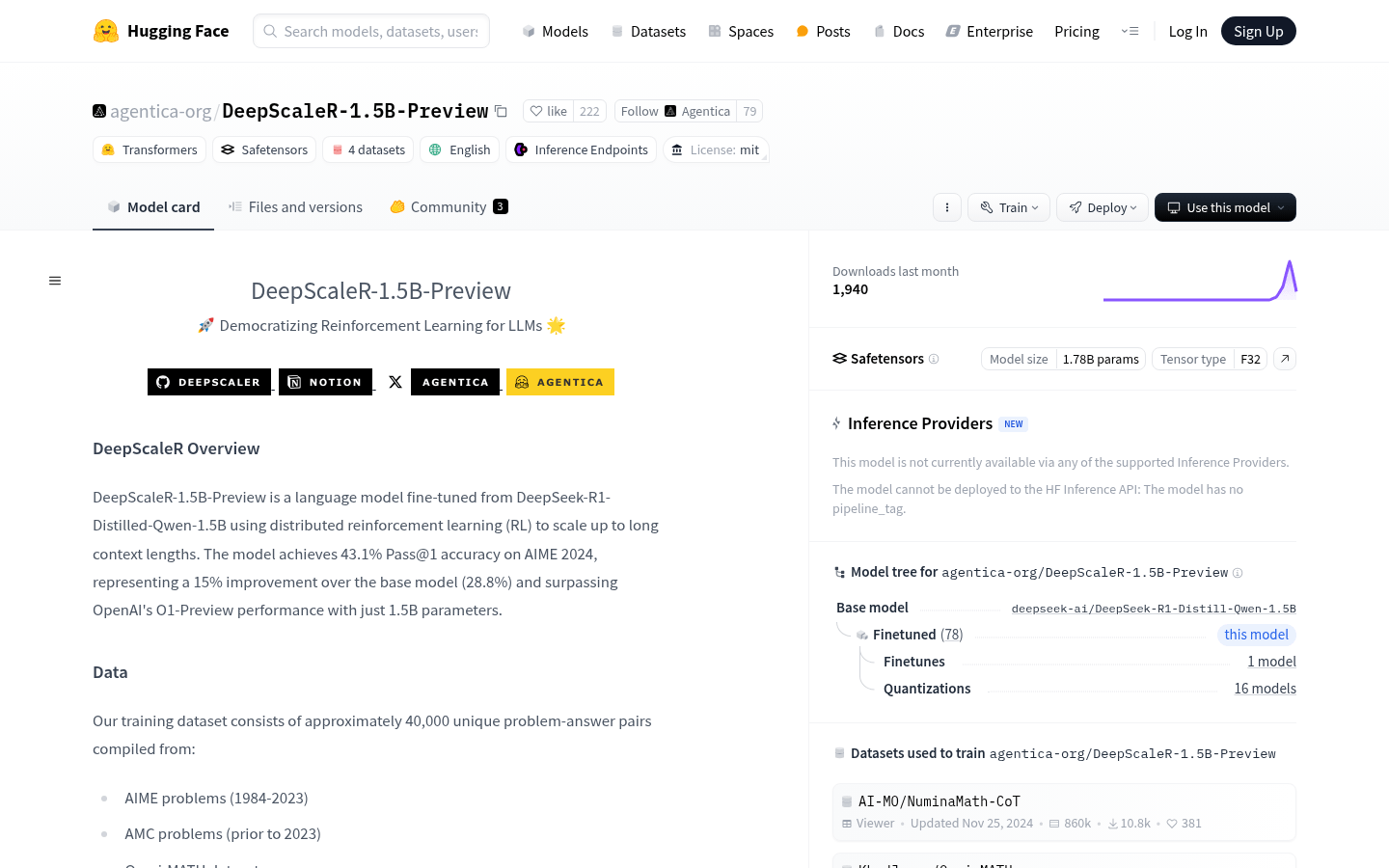 Deepscaler 1.5B Preview