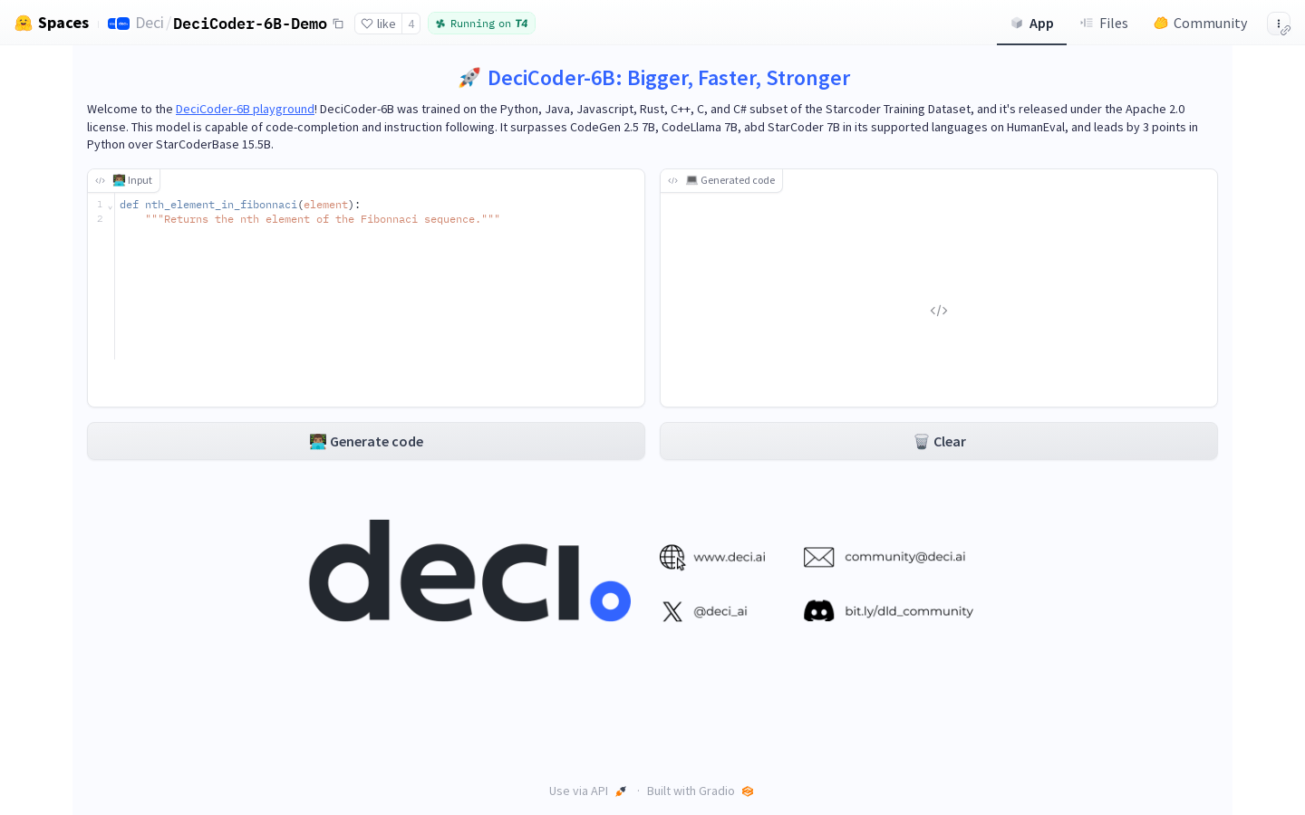 Decicoder 6B Demo