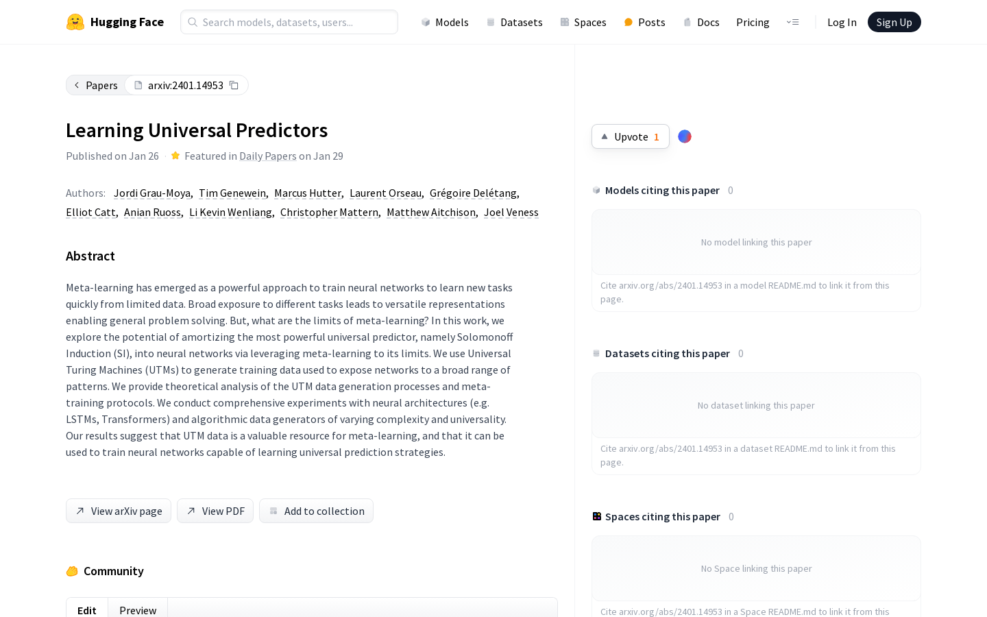 Learning Universal Predictors