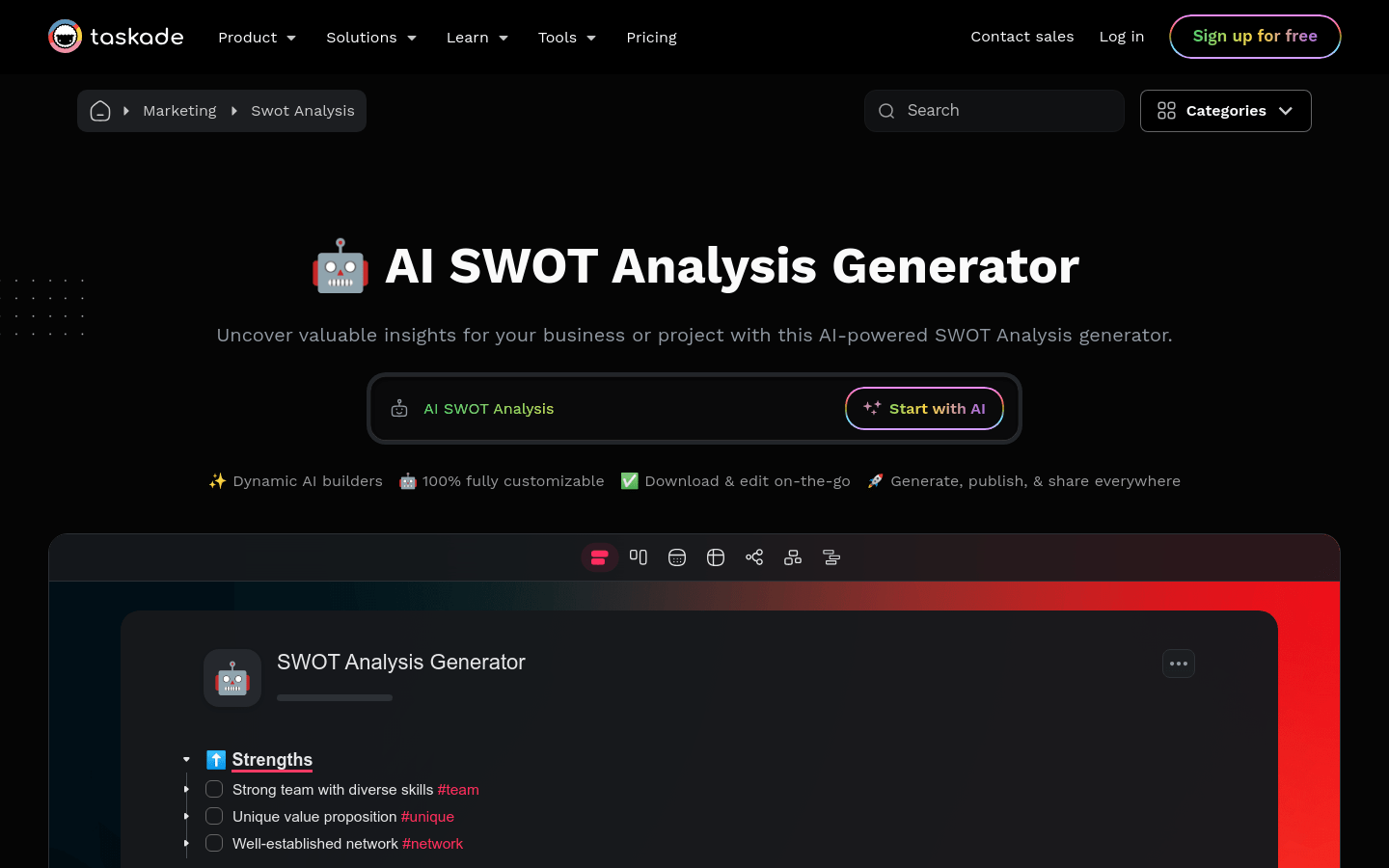 AI SWOT Analysis Generator