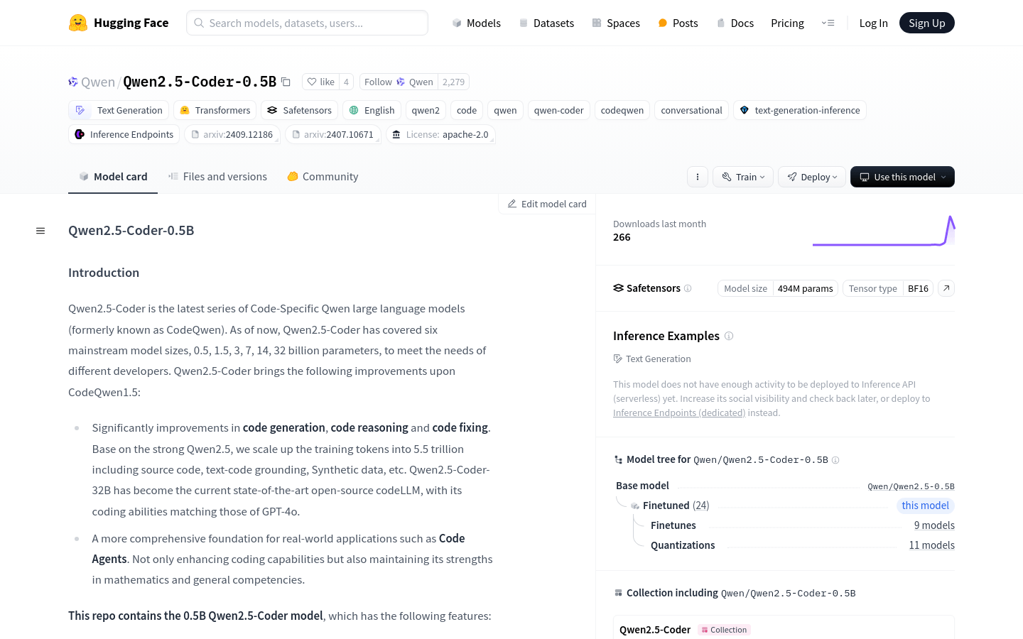 Qwen2.5 Coder 0.5B