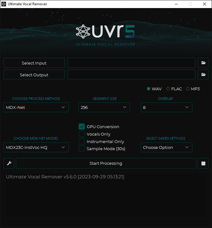 Ultimate Vocal Remover GUI