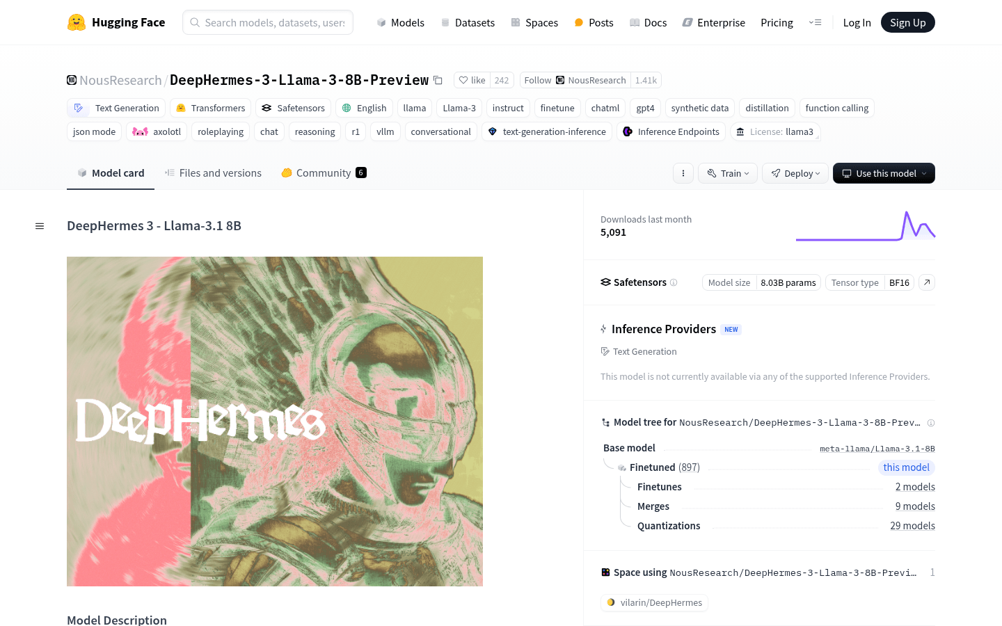 Deephermes 3 Llama 3 8B Preview