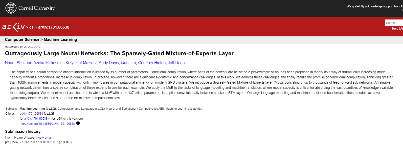 《Outrageously Large Neural Networks: The Sparsely-Gated Mixture-of-Experts Layer》论文解读与行业影响