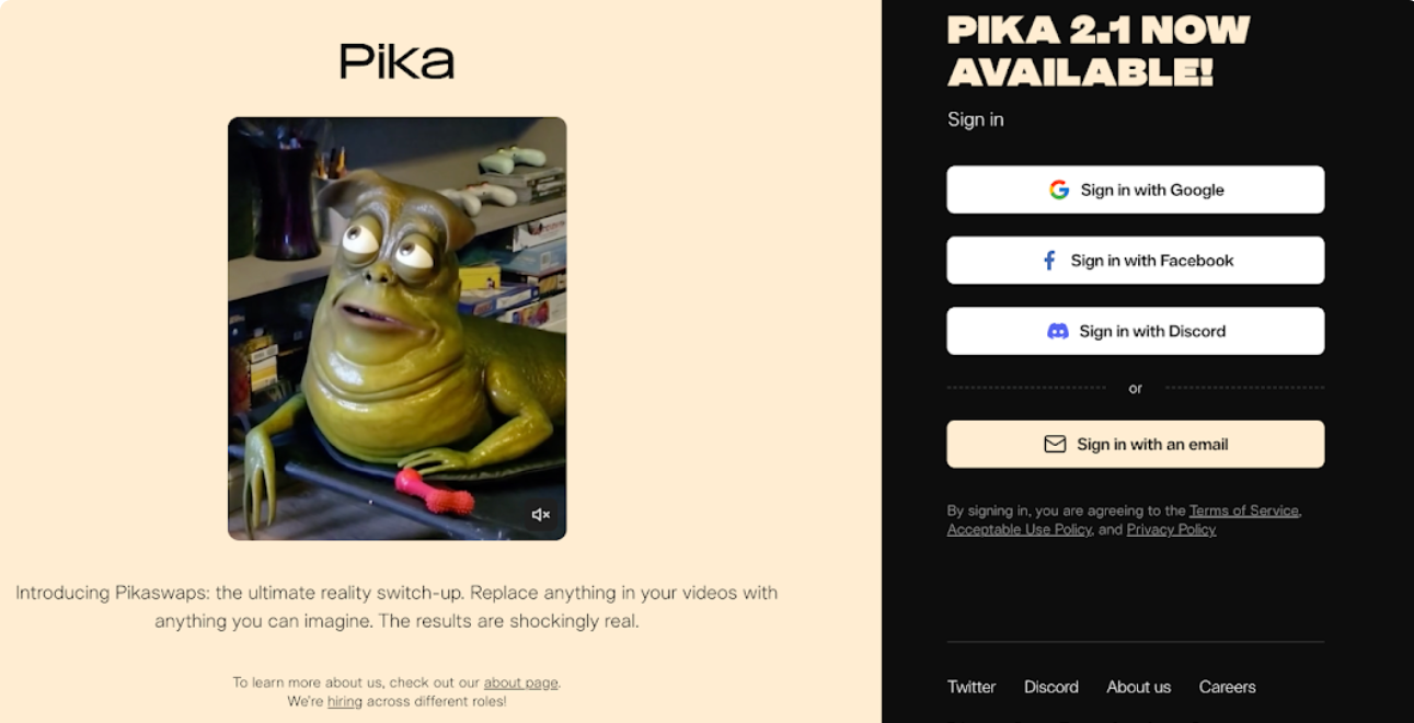 Pika上线视频交换功能 Pikaswaps：开启AI视频编辑新时代 附地址