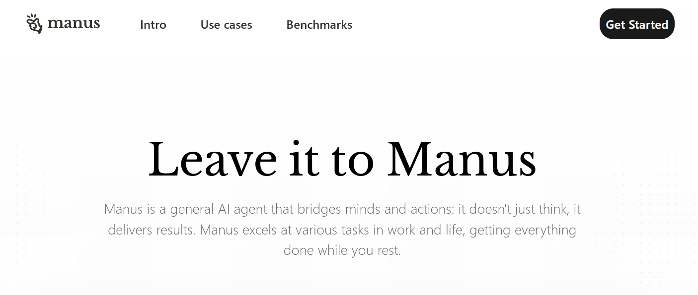 Manus发布：全球首款通用型AI Agent ，目标设定到成果交付全流程搞定 附地址