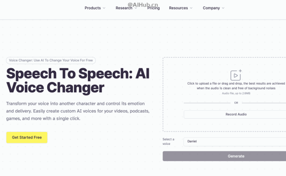 Voice Changer-ElevenLabs推出的AI语音转换工具
