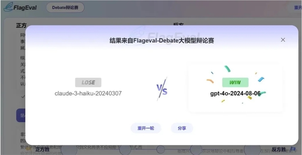 智源研究院推出全球首个中文大模型辩论平台FlagEval Debate