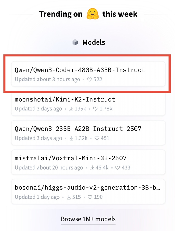 阿里通义千问AI编程大模型Qwen3-Coder登顶榜首