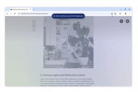 桌面ChromeAI搜索升级，引入类似Circle to Search的功能
